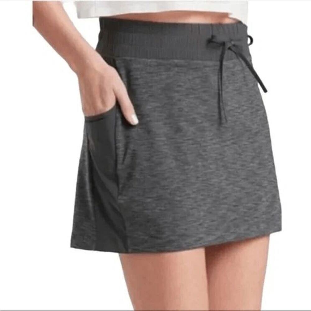 ATHLETA Excursion Hybrid Skort Skirt Grey Heather/Charcoal Size XS EUC T617